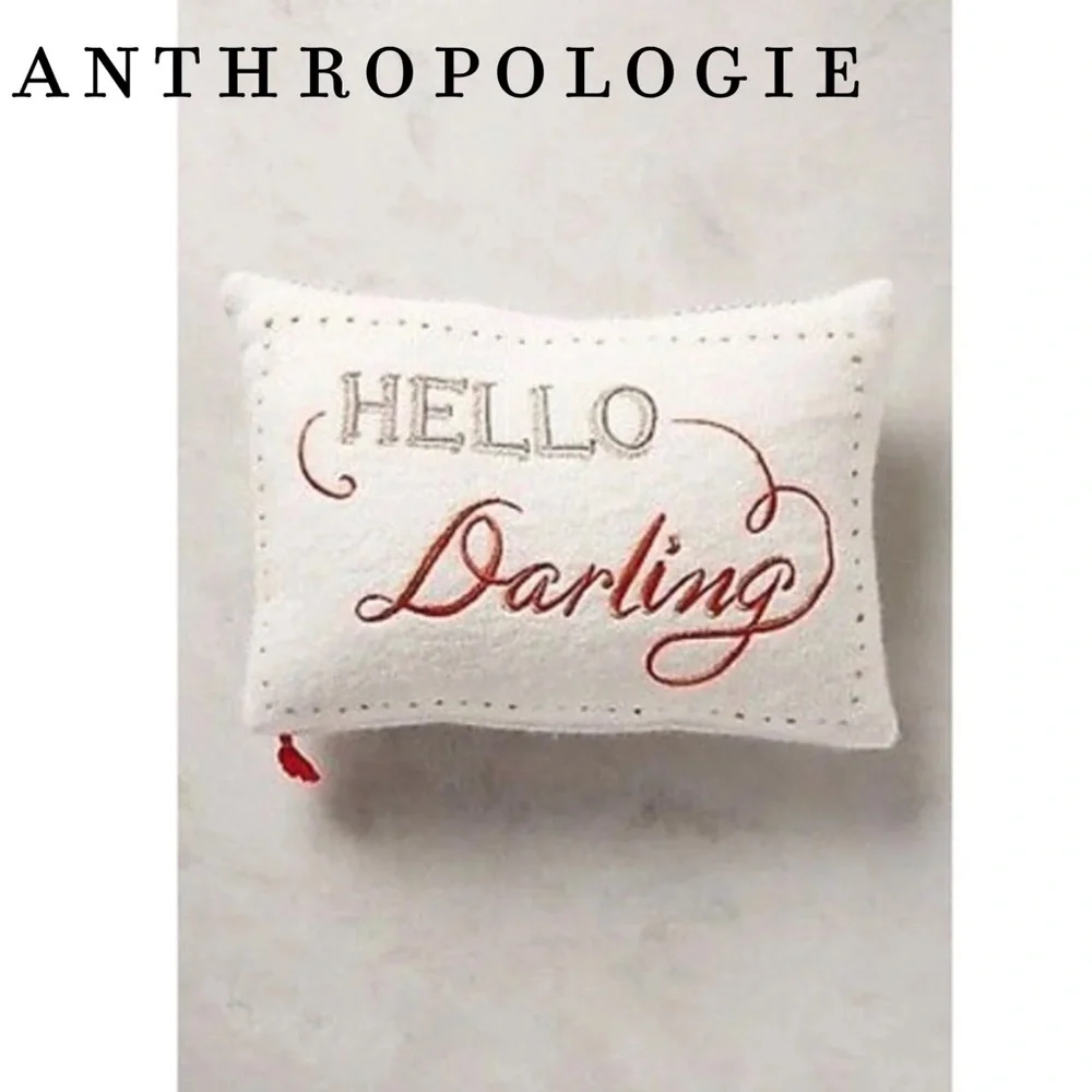 Anthropologie Merry Sentiment: Hello Darling Pillow